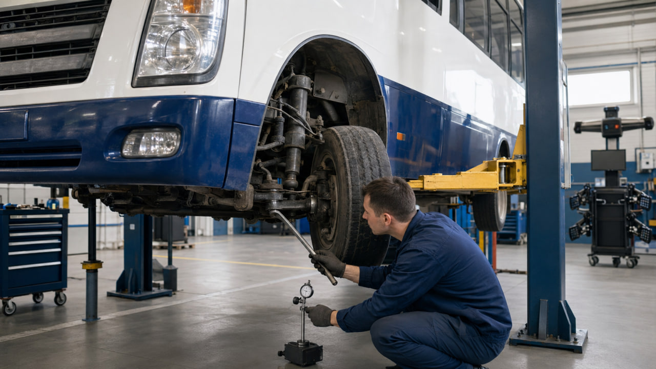 Діагностика ходової частини та рульового керування автобуса Isuzu